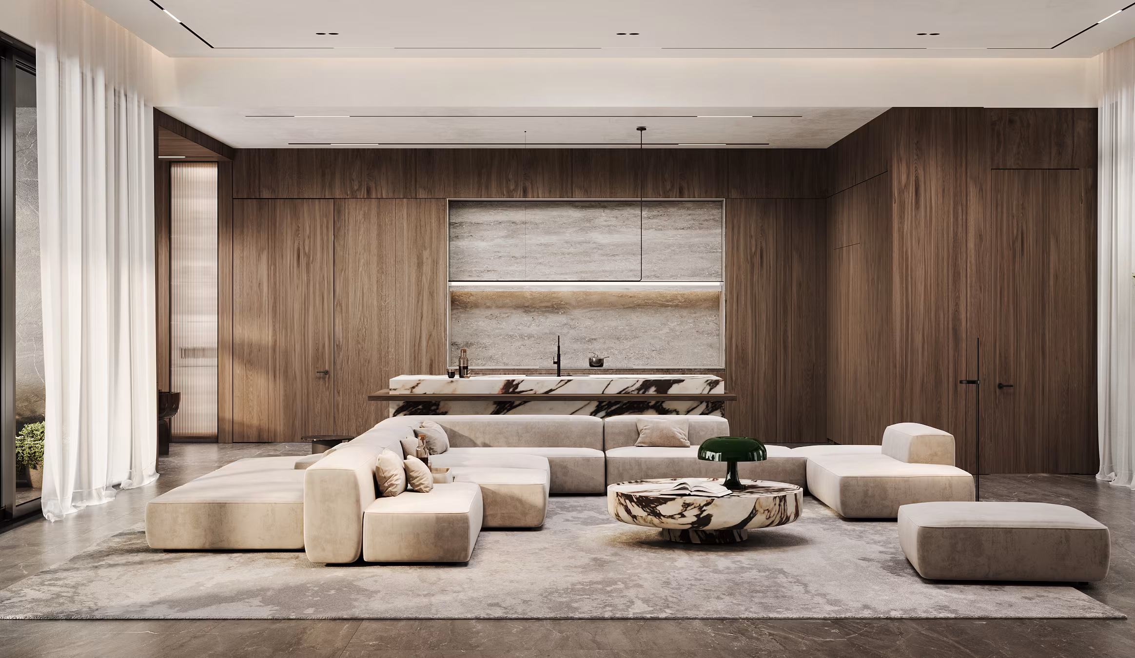 Interior detail expressing material and site control